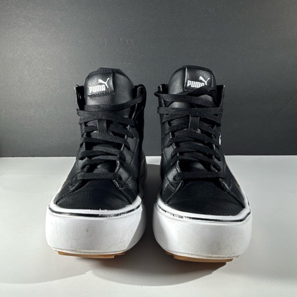 PUMA Black and White High-Top Sneakers Women’s Size 7 Athletic Shoes - Picture 5 of 14